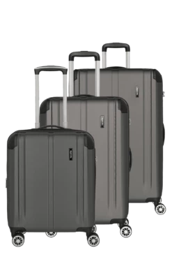 Travelite City 4-Rollen Trolley-Set 3tlg. S-M-L Anthrazit