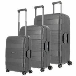 Travelite Korfu 4-Rollen Trolley-Set 3tlg S-M-L Schwarz