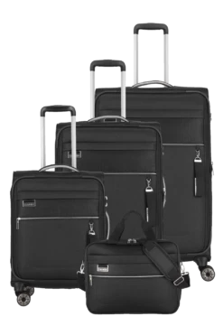 Travelite Miigo Trolley-Set 4tlg S-M-L Und Bordtasche Nachtschwarz