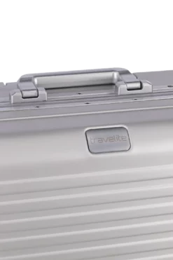 Travelite Next 4-Rollen Trolley S 55 Cm Silber -TROLLEY Verkäufe travelite alu koffer next silber griff